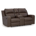 Lavenhorne Umber Reclining Loveseat With Console