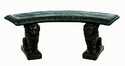 Large Curved Park Bench With Lion Legs