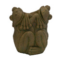 Brushed Moss Hugging Frogs Planter