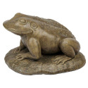 14-Inch Jeremiah Bullfrog Statue In Aged Pine Finish