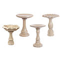 Assorted Birdbaths Finished In Walnut