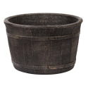 Autumn Brown Cedar Barrel Planter, 16" H x 26" W x 26" D