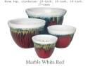 17-Inch Marble White Red Pot