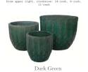 11-Inch Dark Green Glazed Pot