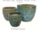 11-Inch Cream Green Glazed Pot