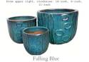 11-Inch Falling Blue Glazed Pot