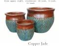 11-Inch Antique Copper /Jade Glazed Pot