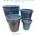 21-Inch Turquoise Glazed Pottery