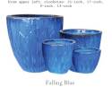 21-Inch Falling Blue Glazed Pottery
