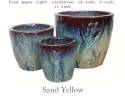 14-Inch Sand Yellow Glazed Pot