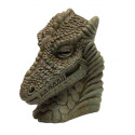 16-Inch X 14-Inch X12-Inch Cypress Dragon Head Statue