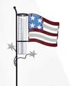 Metal American Flag Rain Gauge Non Solar Stake 