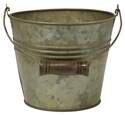 6-Inch Venetian Green Banded Planter With Handle