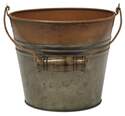 6-Inch Aged Nickel Banded Planter With Handle