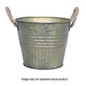 6-Inch Round Aged Nickel Planter With Rope Handles