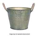 8-Inch Round Aged Nickel Planter With Rope Handles 