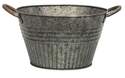 10-Inch Round Aged Nickel Tub Planter With Handles 