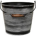 10-Inch Charcoal Ribbed Planter With Handle