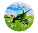 Dial Thermometer Green Tractor 12.5 in