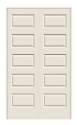 48-Inch X 80-Inch X 1-3/8-Inch Molded Hollow Core 5-Panel Smooth Hardboard Interior Double Door With Satin Nickel Hinges