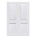 72-Inch X 80-Inch Hollow Core 2-Panel Square Top Flat Jamb Prehung Double Interior Door