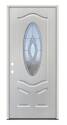 36-Inch X 80-Inch Right-Hand Double Bore Oval Lite Patina Glass Pattern Fiberglass Door
