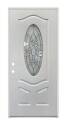 36-Inch X 80-Inch Right-Hand Double Bore Oval Lite Patina Glass Pattern Fiberglass Door