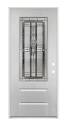 36-Inch X 80-Inch Left-Hand Double Bore Lite Patina Glass Pattern Fiberglass Door