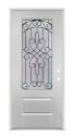 36-Inch X 80-Inch Left-Hand Double Bore Lite Iron Glass Pattern Fiberglass Door