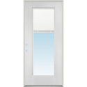 36-Inch X 80-Inch Fiberglass Textured Full Lite with Mini Blinds Left Hand Prehung Exterior Door