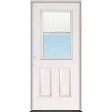 32-Inch X 80-Inch Fiberglass Textured Half Lite with Mini Blinds Left Hand Prehung Exterior Door