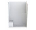 60 x 34 x 80-Inch White Subway Tile Shower Stall With Right Side Seat