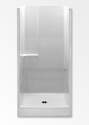 36 x 36 x 72-Inch White 2-Piece Shower Base And Wall