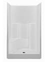 48 x 36 x 76-Inch White Shower Base And Wall With Left Side Seat