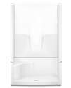 48 x 34 x 76-Inch White 4-Piece Shower Base And Wall With Left Side Seat