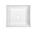 32 x 32-Inch White Single Threshold  Shower Base Only With Center Drain