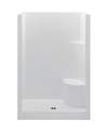 48 x 34 x 72-Inch White 1-Piece Shower Base And Wall With Right Side Seat