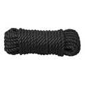 1/2-Inch X 50-Foot Black 3-Strand Twisted Polypropylene Rope