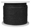 5/8-Inch Black 3-Strand Twisted Polypropylene Rope, Per Foot