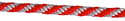 3/8-Inch Red/White Solid Braided Derby Rope, Per Foot