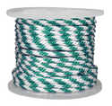 5/8-Inch Green/White Solid Braided Derby Rope, Per Foot