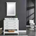 Manhattan 36-Inch Dove White Single Sink Bathroom Vanity with Carrara White Natural Marble Top