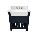 30-Inch Farmington Vanity Combo in Navy Blue with Single Sink and Engineered Stone Vanity Top
