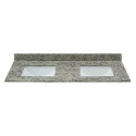 61-Inch Santa Cecilia Light Granite Double Sink Bathroom Vanity Undermount Sink 4-Inch Backsplash