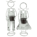 27-Inch Metal Garden Planters People Holding 5-Inch Pots