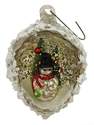 4 x 3-Inch Snowman Glass Pinecone Indent Ornament
