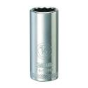 Drive Socket, 1/2 In Socket, 3/8 In Drive, 12 -Point, Vanadium Steel, Polished Chrome