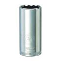 Drive Socket, 3/4 In Socket, 3/8 In Drive, 12 -Point, Vanadium Steel, Polished Chrome