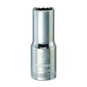 Drive Socket, 3/8 In Socket, 3/8 In Drive, 12 -Point, Vanadium Steel, Polished Chrome