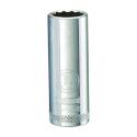 Drive Socket, 7/16 In Socket, 3/8 In Drive, 12 -Point, Vanadium Steel, Polished Chrome